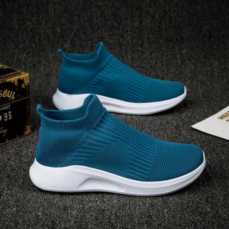 2024 Spring Autumn Newest Mesh Casual Shoes Outdoor Thick Sole Fashion Socks Shoes Men'S Sports Vulcanized Shoes Tenis Masculino