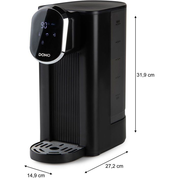 Distributeur d'eau chaude - bouilloire - DOMO - DO524WK - 2600 W - 2,5 L - Réglages de température - Noir