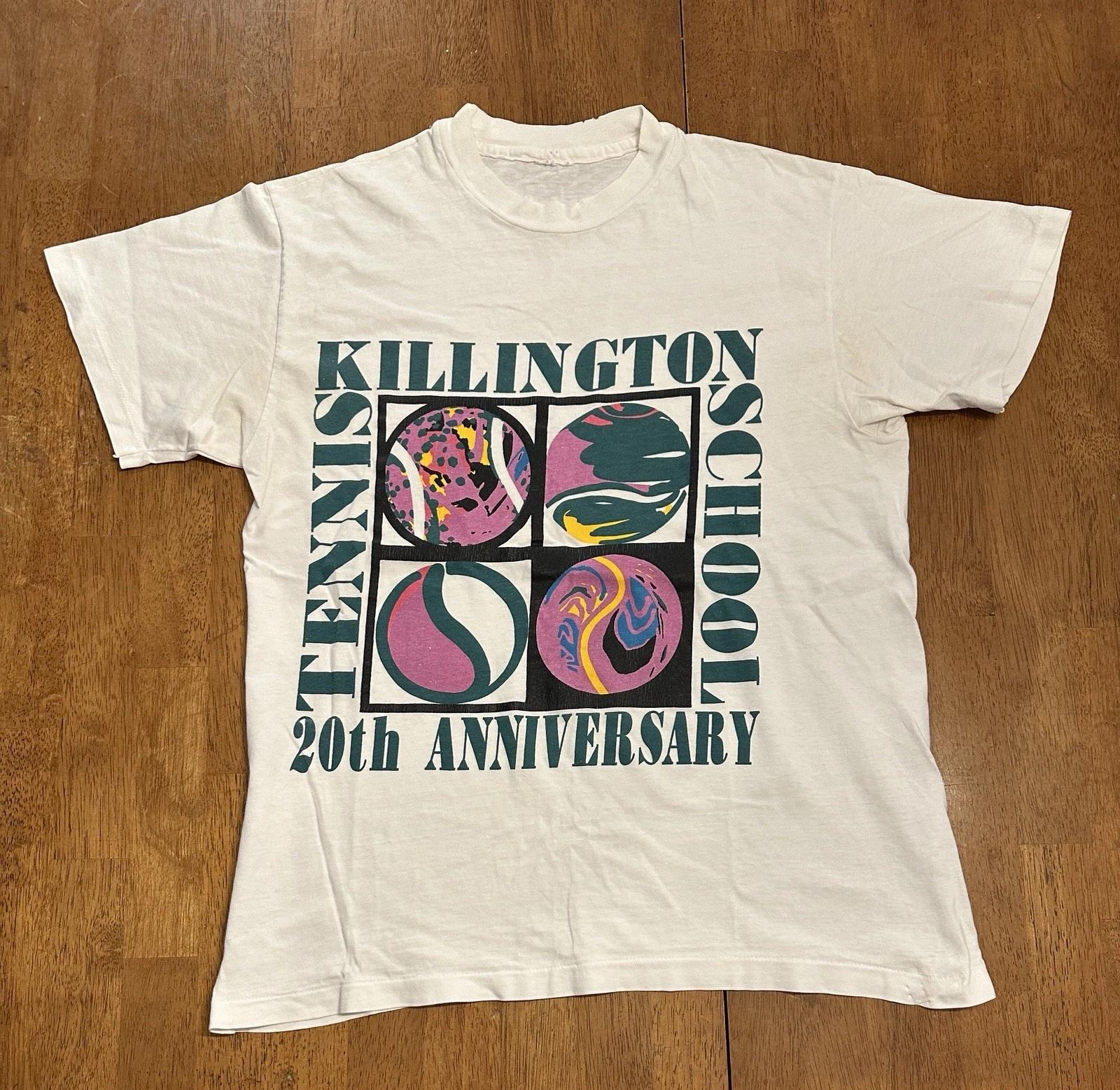 Vintage 90s Killington Vermont Tennis School T Shirt Medium Single Stitch L