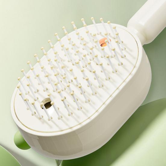 Electric Spray Air Cushion Brush 2-In-1 Misting Hair Brush with Water Spray Reduce Frizz Anti-Static Retractable Steam Massage Comb