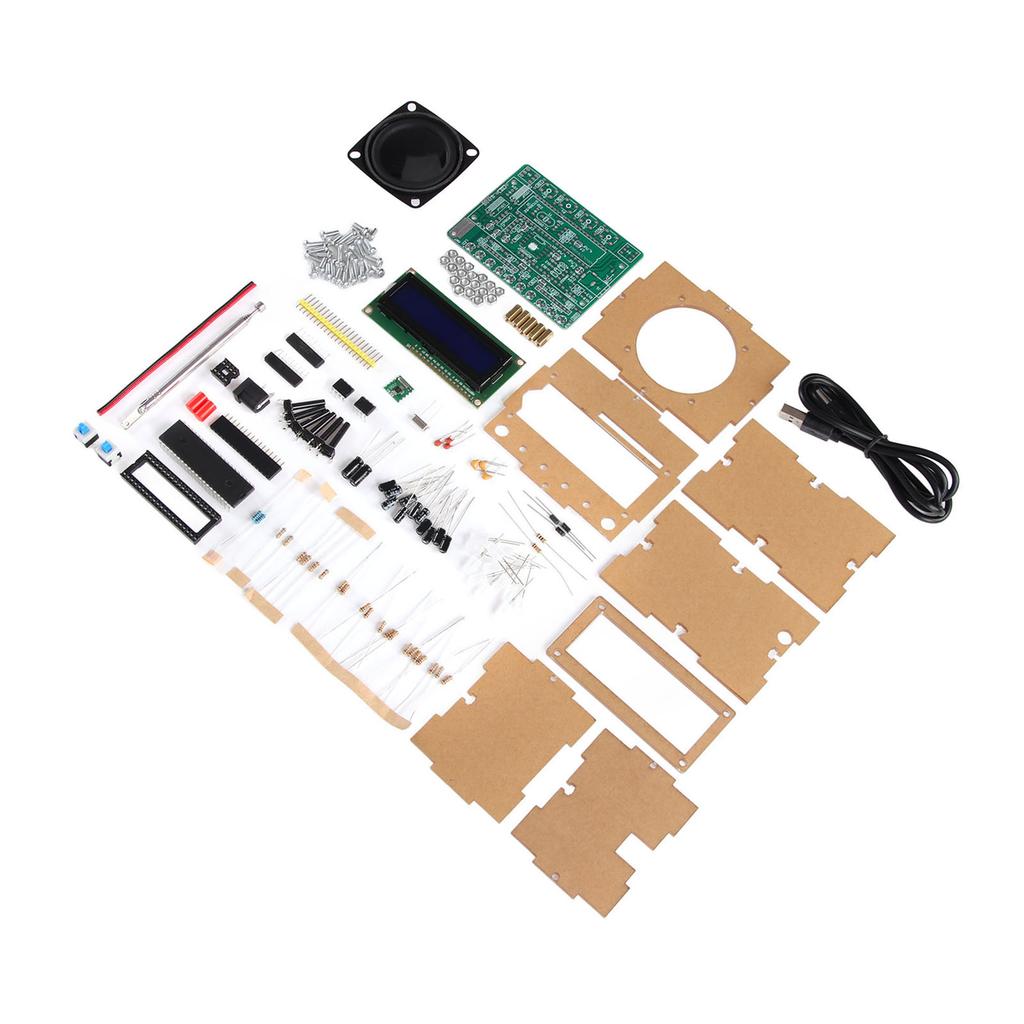 DIY FM Radio 87 To 108MHz LCD Display Digital Radio Receiver with LED Flashing Light for Education Project Parts