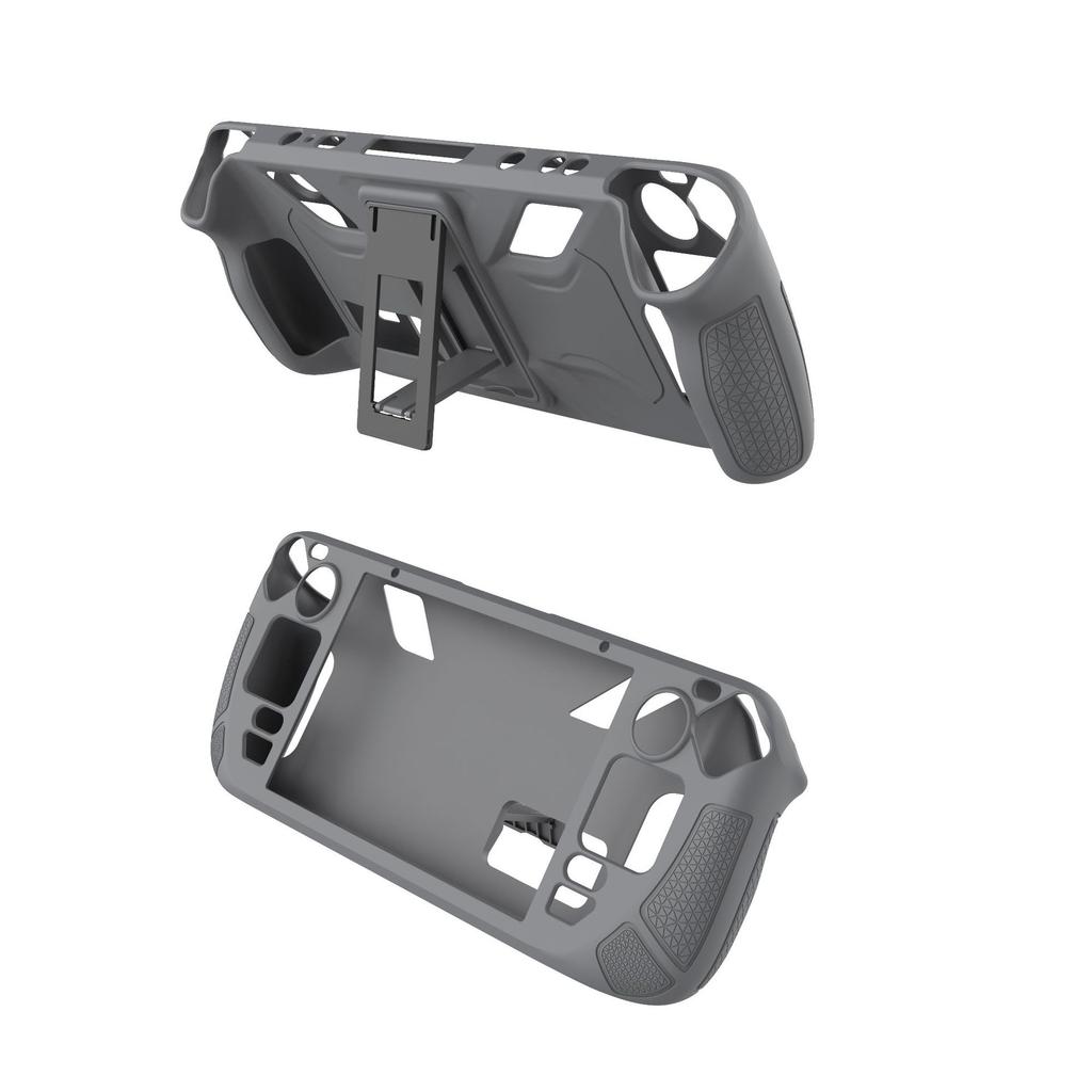 Protective Case for Steam Deck, Silicone Cover Skin Shell with Kickstand for Game Console Accessories, Shock Absorption and Scratch Resistant Design