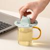 Food-Grade Silicone Cup Lid Leak-Proof Dustproof Cover for Ceramic Mug Light Green Single Piece