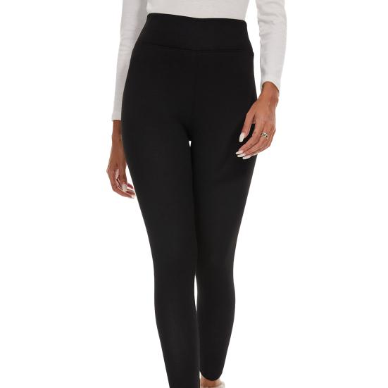 Women Leggings Solid Color High Waist Plush Lining Thickened Warm Pants Tight Fit Cold Weather Leggings