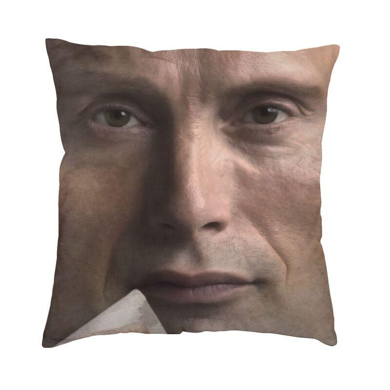 Mads Mikkelsen Hannibal TV Series Nordic Throw Pillow Covers Decoration Cushions for Sofa D Printing Custom Pillows