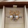 Retro Black and White Pearl Earrings, Earrings, Metal Fashion Exquisite French High-end Sense Niche Light Luxury Women's Elegant Earrings