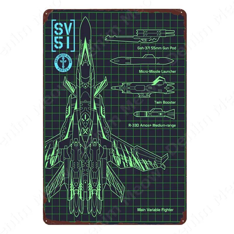 Sci-Fi Animation Blechschild Vintage Anime Roboter Cartoon Filmposter Man Cave Wandplatte Schilder Dekor Shabby Garage Blechschilder