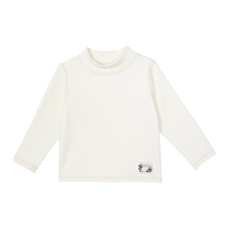 LUSON Kids' Fleece-Lined Half-High Collar T-Shirt