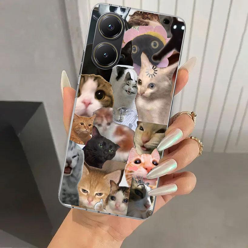 Crying Cat Memes Phone Case for Xiaomi Poco X5 X6 X7 Pro F7 Ultra M7 Redmi 15 15C 13 13C 12 12C 10 10A 10C 9 9A 9C 9T Shell Poco