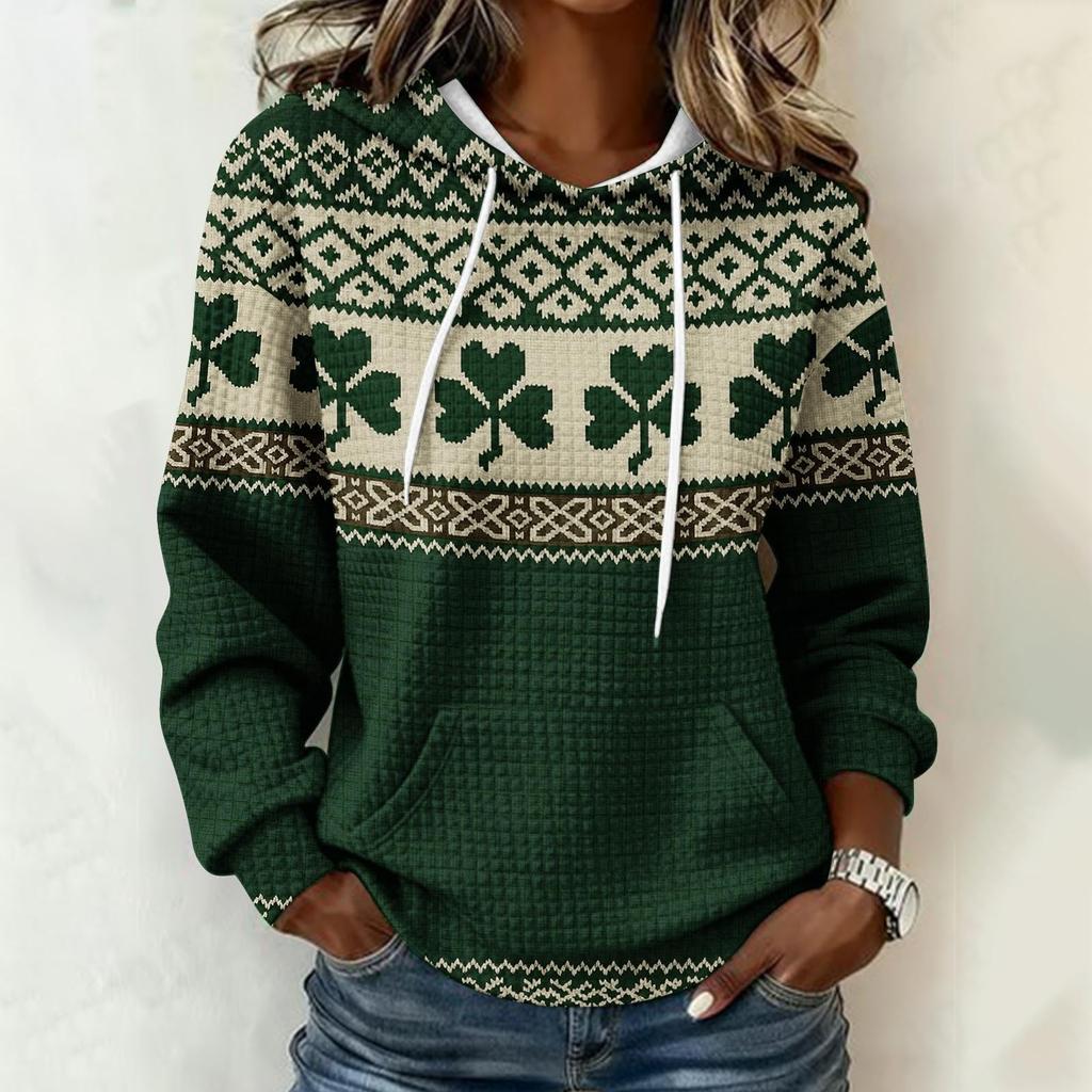 Women's printed loose-fitting long-sleeved blouse