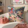 Warm Cute Surreal Japanese Art AAya Takano Cushion Cover Pillowcase Short Plush Invisible Zipper Room Sofa Cushion Cover