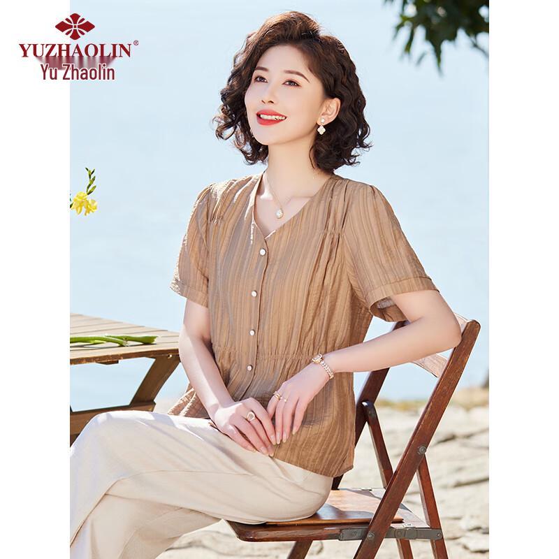Yuzhaolin Mid-Aged Women's Summer Short Sleeve Set