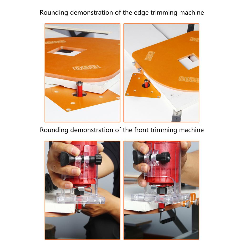 Radius Router Templates Jig R200 R15 R30 R60 Arc Angle Corner Template Corners Trimming Woodworking Tool