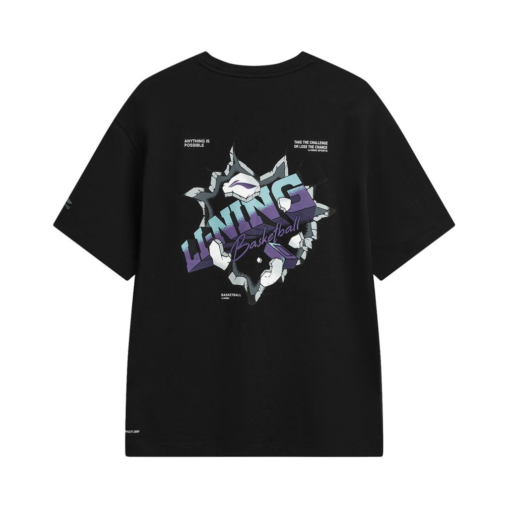 Li Ning Sports Life Collection T Shirt Unisex Black ATSW301-1
