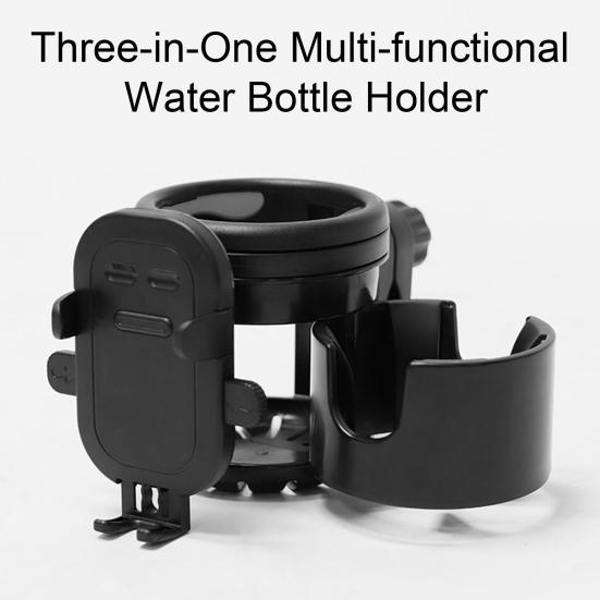 Water Cup Holder 3 in 1 Stroller Cup Holder with Phone Mount 360 Degrees Rotatable Drink Holder Non Slip Easy Install Removable Stroller Accessories