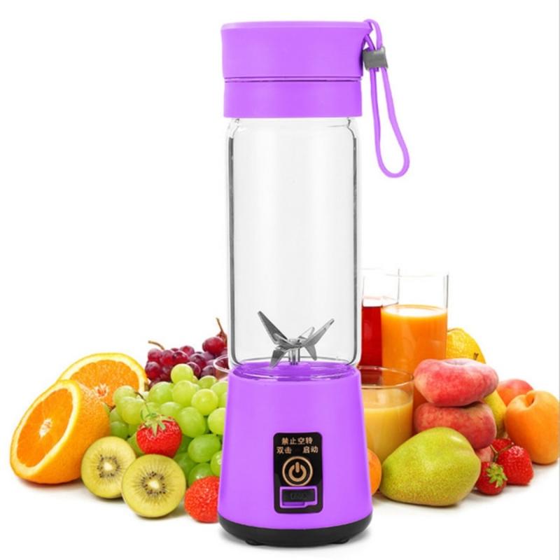 Portable Electric Juicer Battery Smoothie USB Blender Mini Fruit Blenders for Fruit Teachers Fruit Food Multi-function Milkshakes | Juillers (Purple)