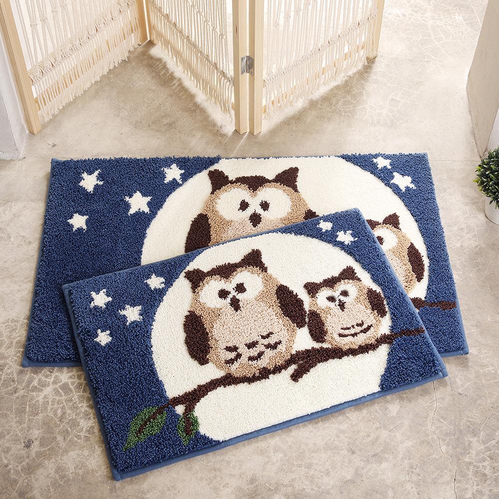 Woven Jacquard Floor Mat Entry Bathroom Door Bedroom Kitchen Non-slip Mat Absorbent Foot Carpet