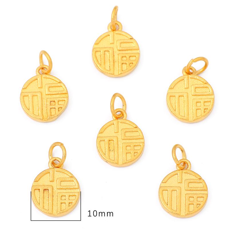 Gold Plated Bronze Blessing Pendant For DIY Necklace Bracelet Earrings Jewelry Making Craft Accessories