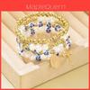 Qinghua Beaded Bracelet With Cross Pendant Handmade For Women