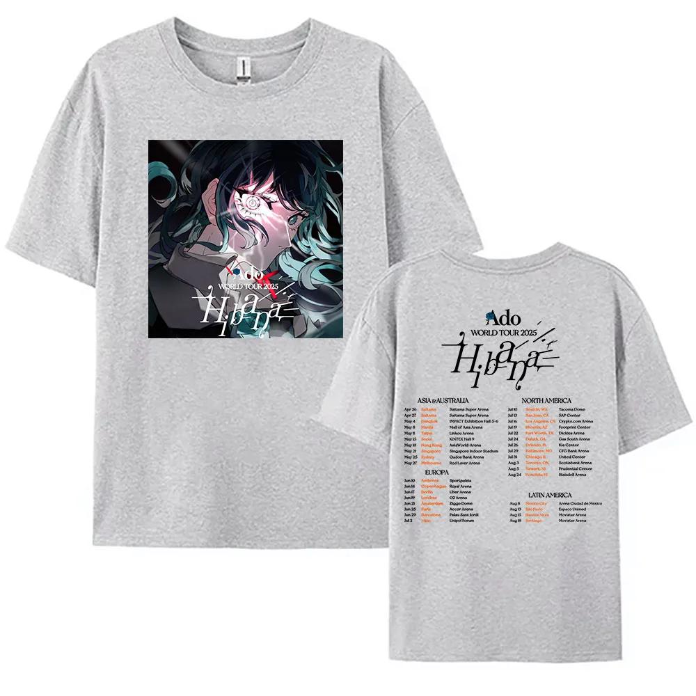 Horký výprodej Ado WORLD TOUR 2025 Hibana Tričko Bavlna Krátký rukáv Tričko Japonský styl Módní potisk Oblečení Ženy Muži Letní tričko