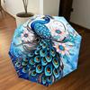 1PC Peacock Flowers Automatic Open/Close Umbrella Compact Folding Umbrella with 8-Rib Shaft lightweight esign, Highquality Fabric1215A