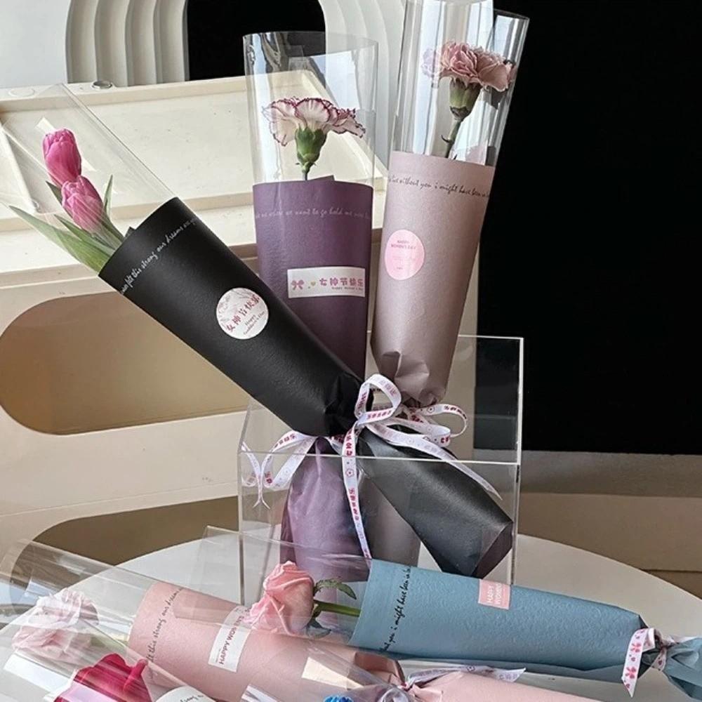 20 Pieces Romantic Hug Bucket Bouquet Transparent Bouquet Packaging Bag  Valentine's Day