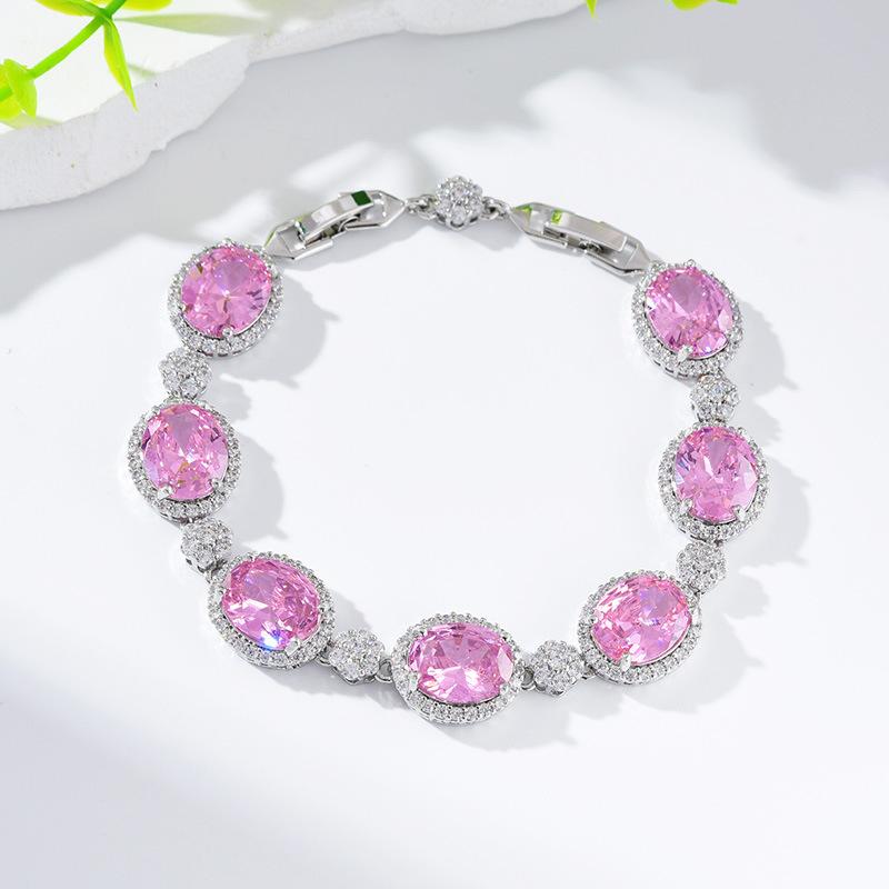 Zircon Bracelet, High-End Bracelet, Light Luxury Design, Jewelry, Colorful Treasure, Purple Accessories.