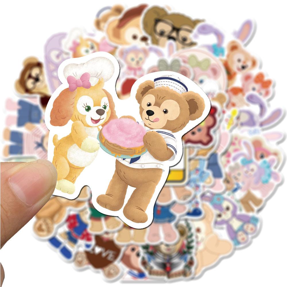40 Cartoon Cute Bear and Cartoon Rabbit Bear Doodle Stickers Suitcase Laptop Waterproof Stickers