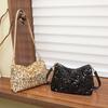 Pailletten Crossbody Tasche Damen Einfach INS Einfarbige Pailletten Umhängetasche Achseltasche Handytasche Abend Clutches Handtasche