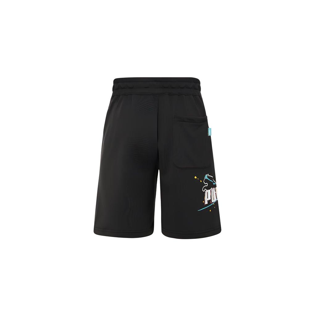 Puma Letter Print Lace-Up Shorts Unisex Shorts Black 624944-01