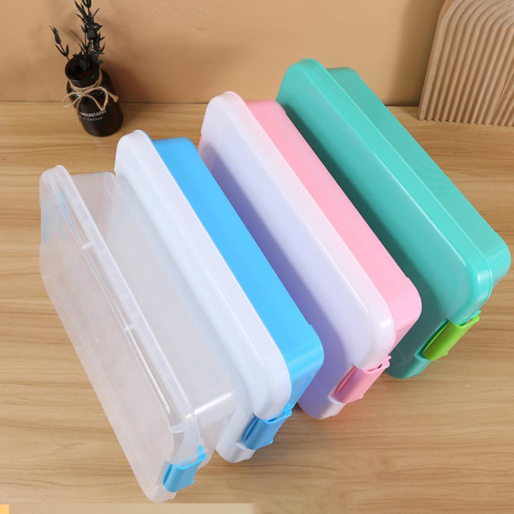 Stackable Plastic Sand Tray Set With Lids Stickers Portable Sensory Bin For Kids Art Crafts Storage Blue Green Pink