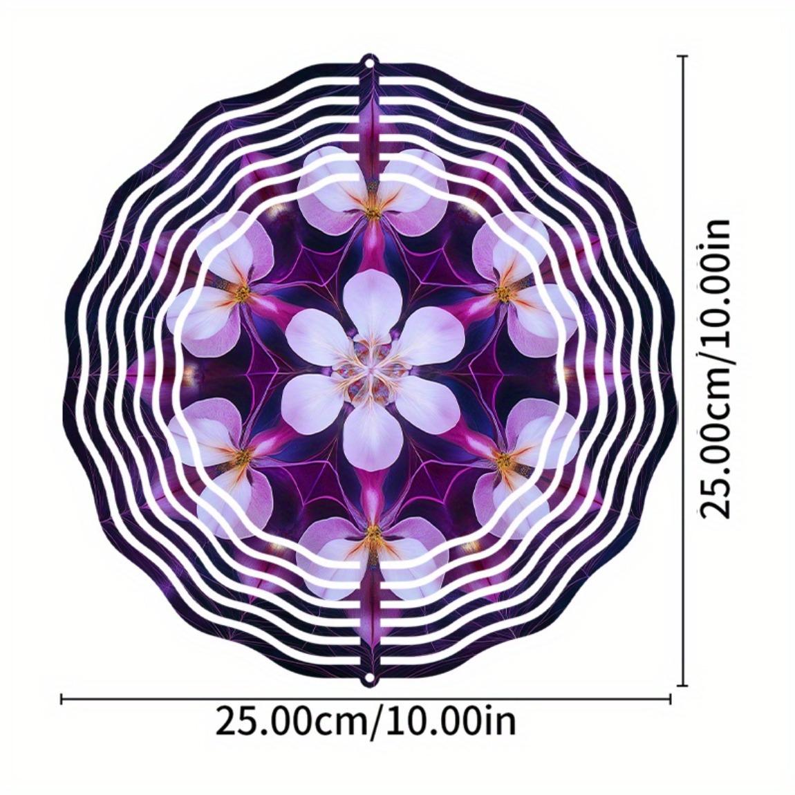 

10-дюймовый цветочный ветряной спиннер для уличного декора, подвесные садовые украшения для балкона, крюк с вращением на 360 градусов, идея подарка на лето и весну 01A