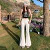 Black low-rise micro-flared jeans, women's summer new American elastic and thin versatile flared pants