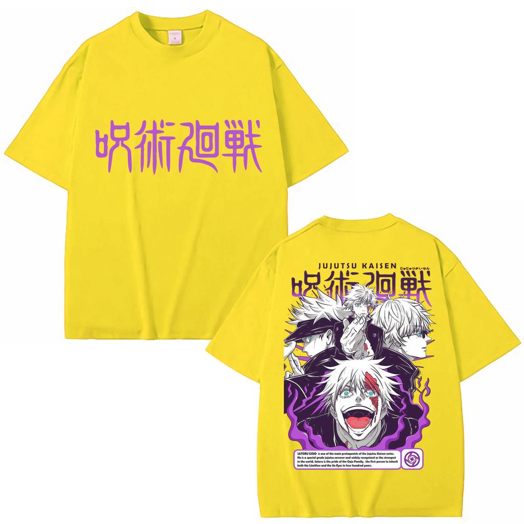 Japanischer Anime Jujutsu Kaisen Gojo Satoru T-Shirts Unisex Damen Harajuku Mode Unisexga T-Shirt Übergroß Baumwolle Y2k Sommer T-Shirt