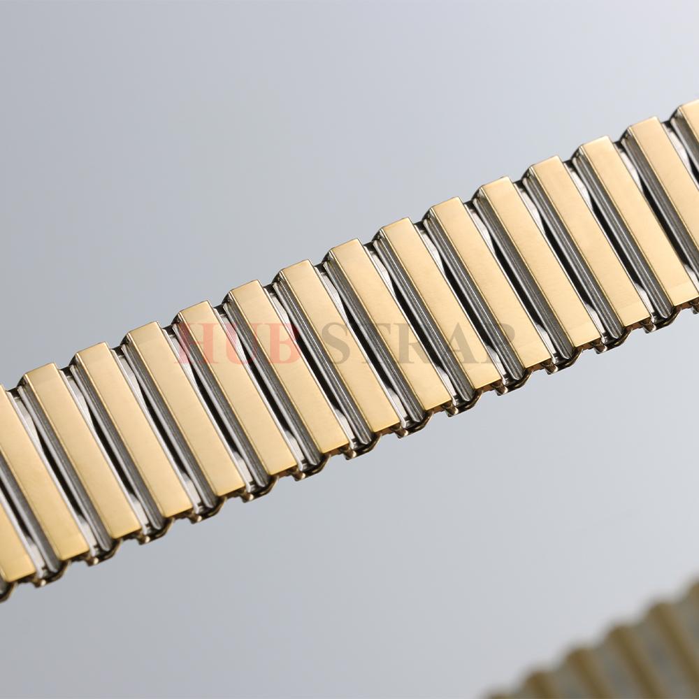 Edelstahlarmband 16mm-22mm Elastisches Armband Metall-Uhrenarmbänder für Herren Damen Ersatz Business-Armband Universelles Armband