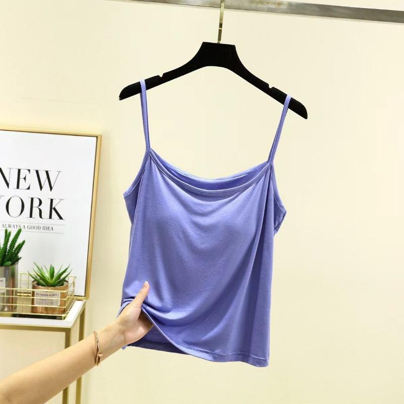 Modal Spaghetti Strap Tops Basic Sleeveless Tank Top Solid Color Women Summer Camisole All Match