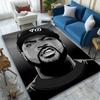 Black Rapper Portrait Print Area Rug, Multi-functional Office Chair Sofa Carpet, Easy Clean Carpet for Home and Living Spaces