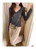 Women's Slim Fit V-Neck Sheer Long-Sleeve Knit Top - 2024 Early Autumn Design