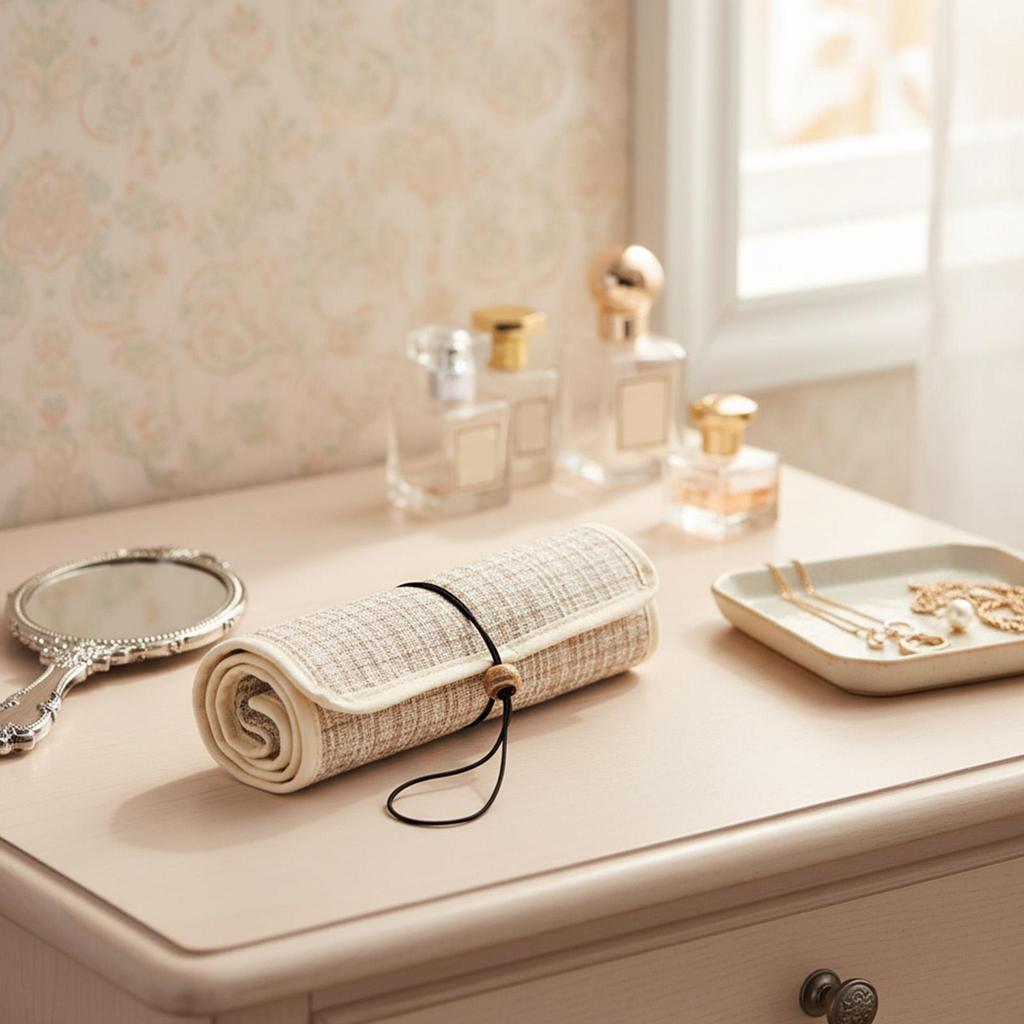 Travel Jewelry Case Organizer Pouch With Zipper Pockets Girls Rings Jewelry Travel Case For Earrings Rings Bracelets Watch