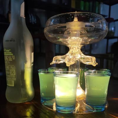 1 Set Beverage Dispenser Food Grade Shatterproof Acrylic 6 Shot Wine Dispenser with Cups Filling Liquid Tools for Home