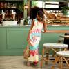 European and American Autumn Tie-dye Printed Milk Silk Dress Vest Casual Women's Dress