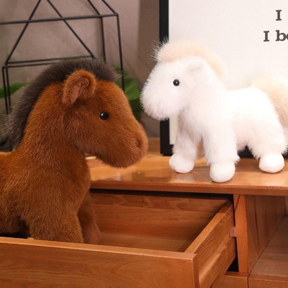 With Mane Horse Plush Toys Simulation Cartoon Horse Stuffed Toy  Valentine's Day Gifts