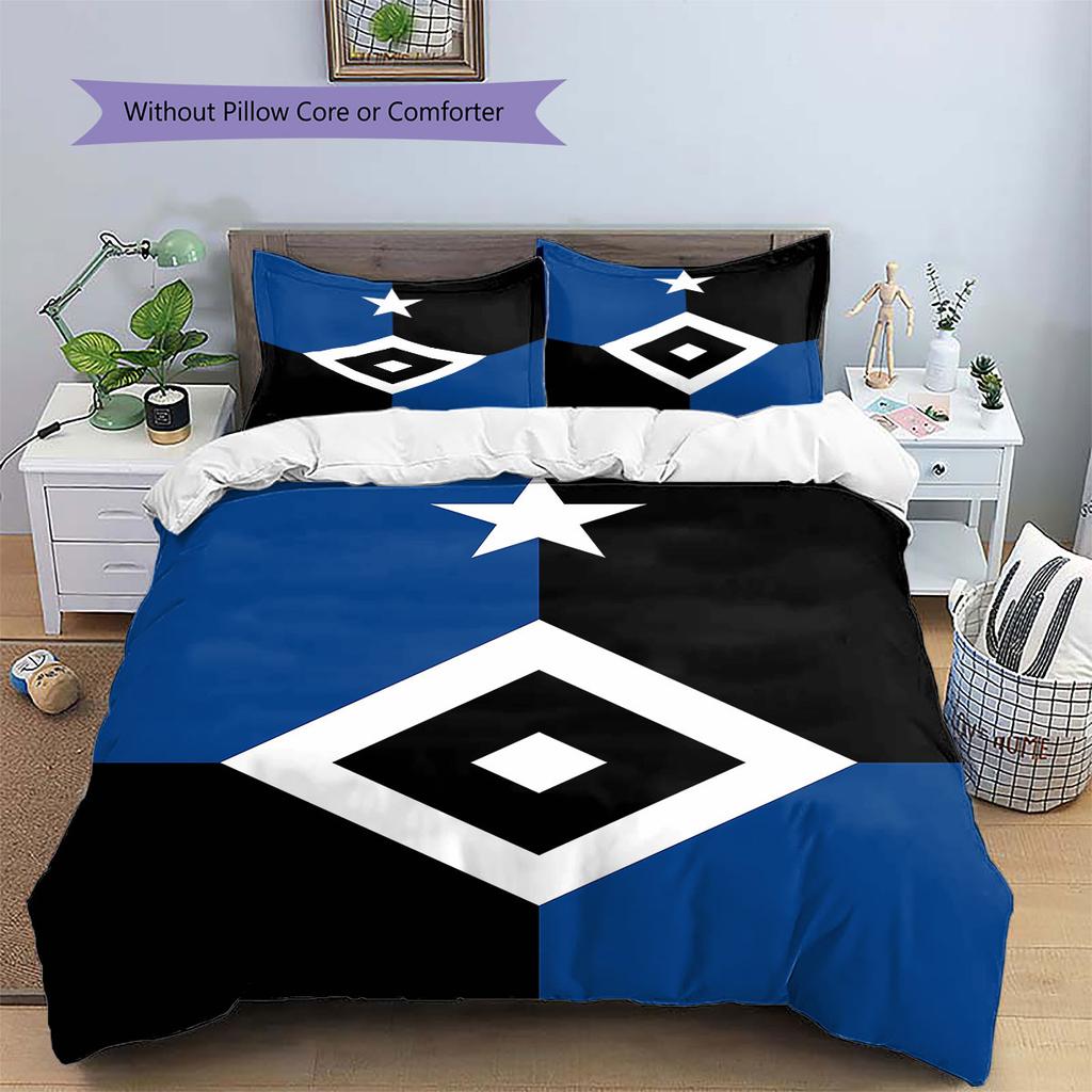 Hamburger SV Pattern Bedding,Quilt Set Quilt Cover Pillowcase Home Birthday Gift(1 * duvet cover + 2 * pillowcase, without core)