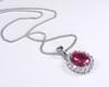 and Me Jewelry Silver Synthetic Ruby Pendant Necklace Carat CZ Entourage 9073 [You Box] 3.5 [Birthstone July]