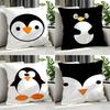 MMinimal Cartoon Penguin Allover Print Cushion Cover Cushion Cover Set Pcs X X X Pillowcase Decorative SofaHome