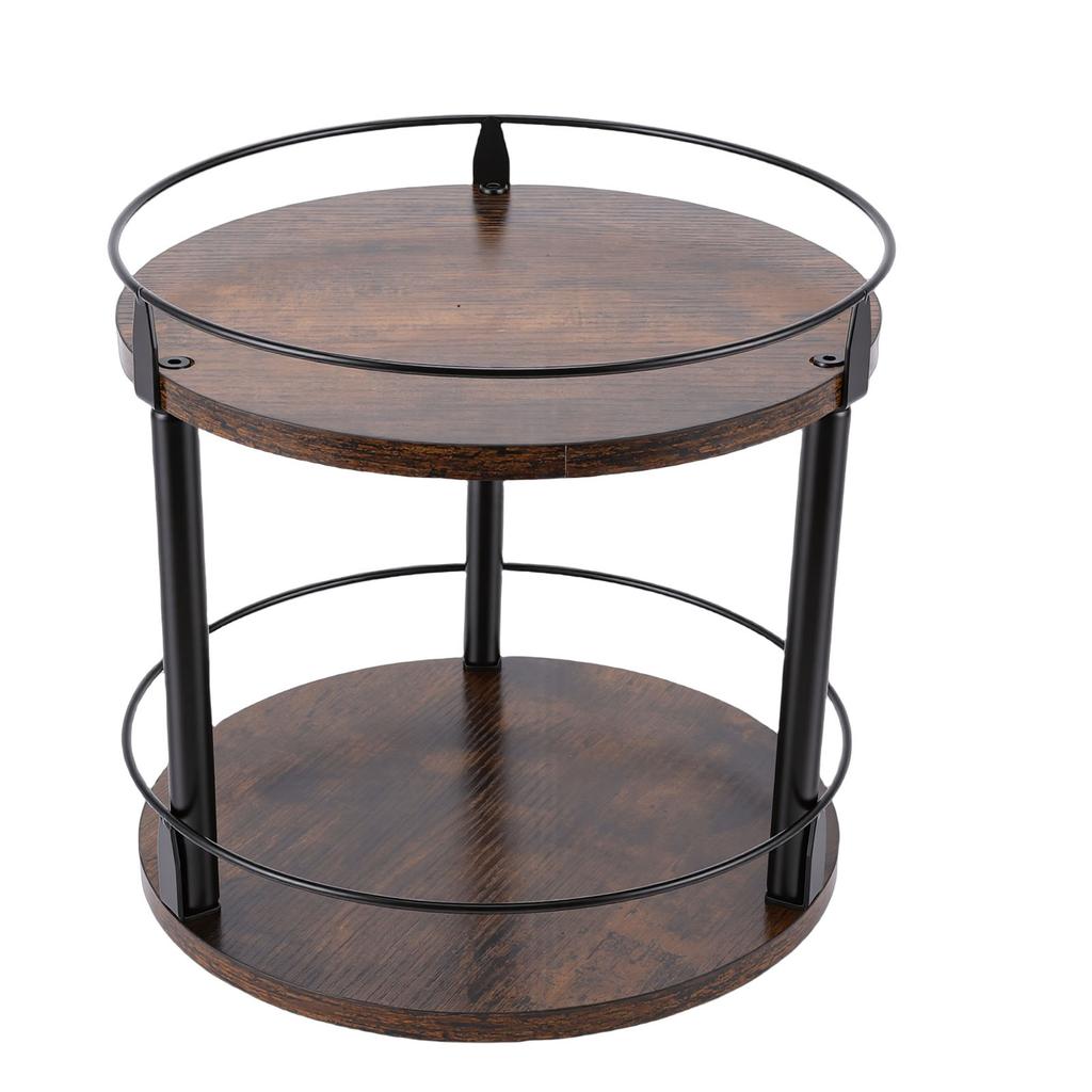 Organizer per Spezie Girevole Salvaspazio Legno Rotazione a 360 gradi Porta Spezie per Piano Cucina Mobile 2