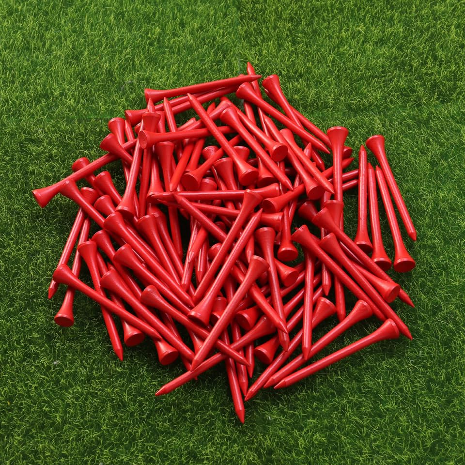 WHAMVOX Golf Tees Set of 100 Wooden 2.76" Consistent Tee
