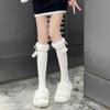 1 Pair Wool Ball Knee High Socks Vertical Stripe Plush Stockings Cute Over Knee Socks  Women Girl