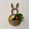 Handwoven Rabbits Ear Shape Flower Basket Natural Rattan Breathable Flower Holder for Home Decors and Storage