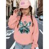Girls Autumn Sweet Hoodie Dream Blue Wing Fairy Print Pink Top Children Fashion Cute Hoodie